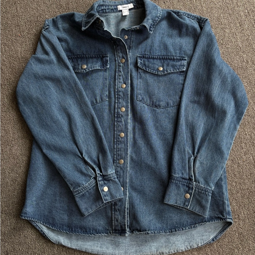 Blue Denim Button-Up Shirt